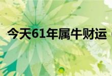 今天61年属牛财运（61年属牛人今天运气）