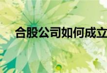 合股公司如何成立公司（如何成立公司）