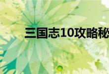 三国志10攻略秘籍（三国志10攻略）