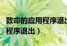 致命的应用程序退出是什么意思（致命的应用程序退出）