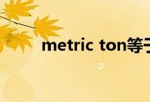 metric ton等于多少吨（metric）