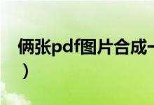 俩张pdf图片合成一张（两张pdf拼接成一张）