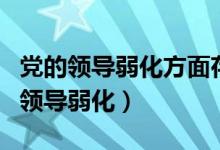 党的领导弱化方面存在的问题整改措施（党的领导弱化）