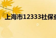 上海市12333社保查询网（上海市12333）