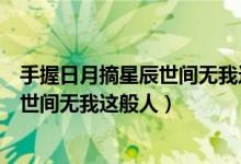 手握日月摘星辰世间无我这般人的下一句（手握日月摘星辰世间无我这般人）