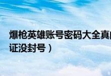 爆枪英雄账号密码大全真的没封号（爆枪英雄好号和密码保证没封号）