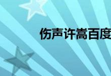 伤声许嵩百度网盘（伤声许嵩）