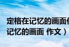 定格在记忆的画面作文500字怎么写（定格在记忆的画面 作文）