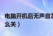 电脑开机后无声音怎么回事（电脑开机声音怎么关）