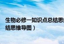 生物必修一知识点总结思维导图高一（生物必修一知识点总结思维导图）