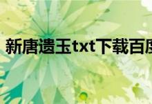 新唐遗玉txt下载百度云（新唐遗玉txt下载）