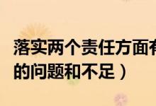 落实两个责任方面有差距（落实两个责任存在的问题和不足）