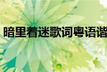 暗里着迷歌词粤语谐音简谱（暗里着迷歌词）