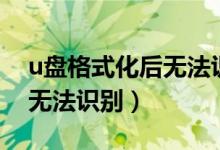 u盘格式化后无法识别怎么办（u盘格式化后无法识别）