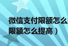 微信支付限额怎么提高到100万?（微信支付限额怎么提高）