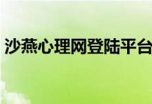 沙燕心理网登陆平台（沙燕心理网官网网址）