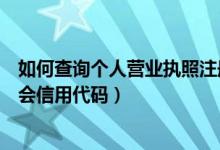 如何查询个人营业执照注册信息（营业执照注册号是统一社会信用代码）