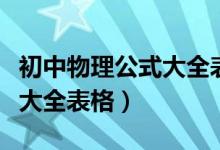 初中物理公式大全表格人教版（初中物理公式大全表格）