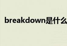 breakdown是什么意思啊（breakdown）