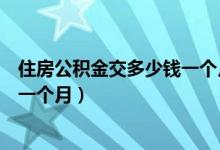 住房公积金交多少钱一个月商业（住房公积金一般交多少钱一个月）