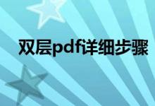 双层pdf详细步骤（双层pdf是什么意思）