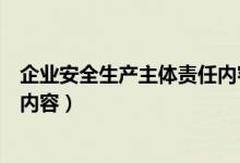 企业安全生产主体责任内容有哪些（企业安全生产主体责任内容）