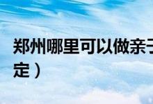 郑州哪里可以做亲子鉴定（哪里可以做亲子鉴定）