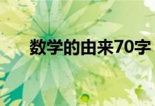 数学的由来70字（数学的由来100字）