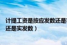 计提工资是按应发数还是实发数计算（计提工资是按应发数还是实发数）