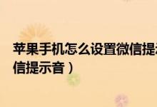 苹果手机怎么设置微信提示音为震动（苹果手机怎么设置微信提示音）