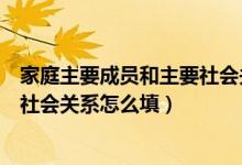 家庭主要成员和主要社会关系怎么写（家庭主要成员和主要社会关系怎么填）