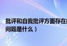 批评和自我批评方面存在问题（批评和自我批评存在的普遍问题是什么）