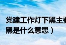 党建工作灯下黑主要包括哪些内容（党建灯下黑是什么意思）