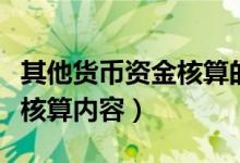 其他货币资金核算的主要内容（其他货币资金核算内容）