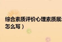 综合素质评价心理素质展示怎么写（综合素质评价心理素质怎么写）