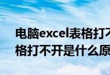 电脑excel表格打不开是什么原因（excel表格打不开是什么原因）