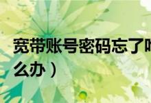 宽带账号密码忘了咋办（宽带账号密码忘了怎么办）