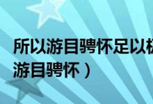 所以游目骋怀足以极视听之娱信可乐也（所以游目骋怀）