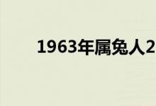 1963年属兔人2024年运势（1963）