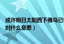 或许明日太阳西下倦鸟已归时（或许明日太阳西下倦鸟已归时什么意思）