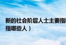 新的社会阶层人士主要指哪些人呢（新的社会阶层人士主要指哪些人）