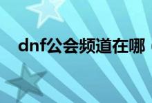 dnf公会频道在哪（dnf公会频道怎么进）