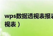 wps数据透视表报表布局在哪里（wps数据透视表）