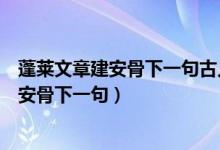 蓬莱文章建安骨下一句古人今人若流水下一句（蓬莱文章建安骨下一句）