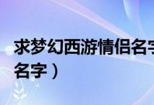 求梦幻西游情侣名字怎么取（求梦幻西游情侣名字）