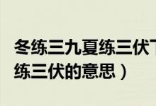 冬练三九夏练三伏下一句是什么（冬练三九夏练三伏的意思）