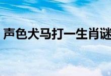 声色犬马打一生肖谜底（声色犬马打一生肖）