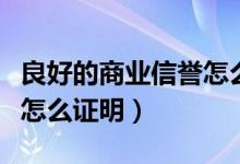 良好的商业信誉怎么写（具有良好的商业信誉怎么证明）