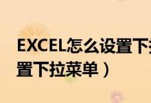 EXCEL怎么设置下拉菜单内容（excel怎么设置下拉菜单）