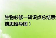 生物必修一知识点总结思维导图高一（生物必修一知识点总结思维导图）